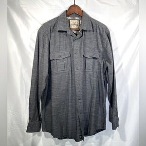 Outdoor Life Button Down Mens Long Sleeve Work Wear Shirt Gray Size Large